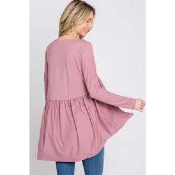 ZENANA Dusty Rose Babydoll Top - Picture 4 of 10